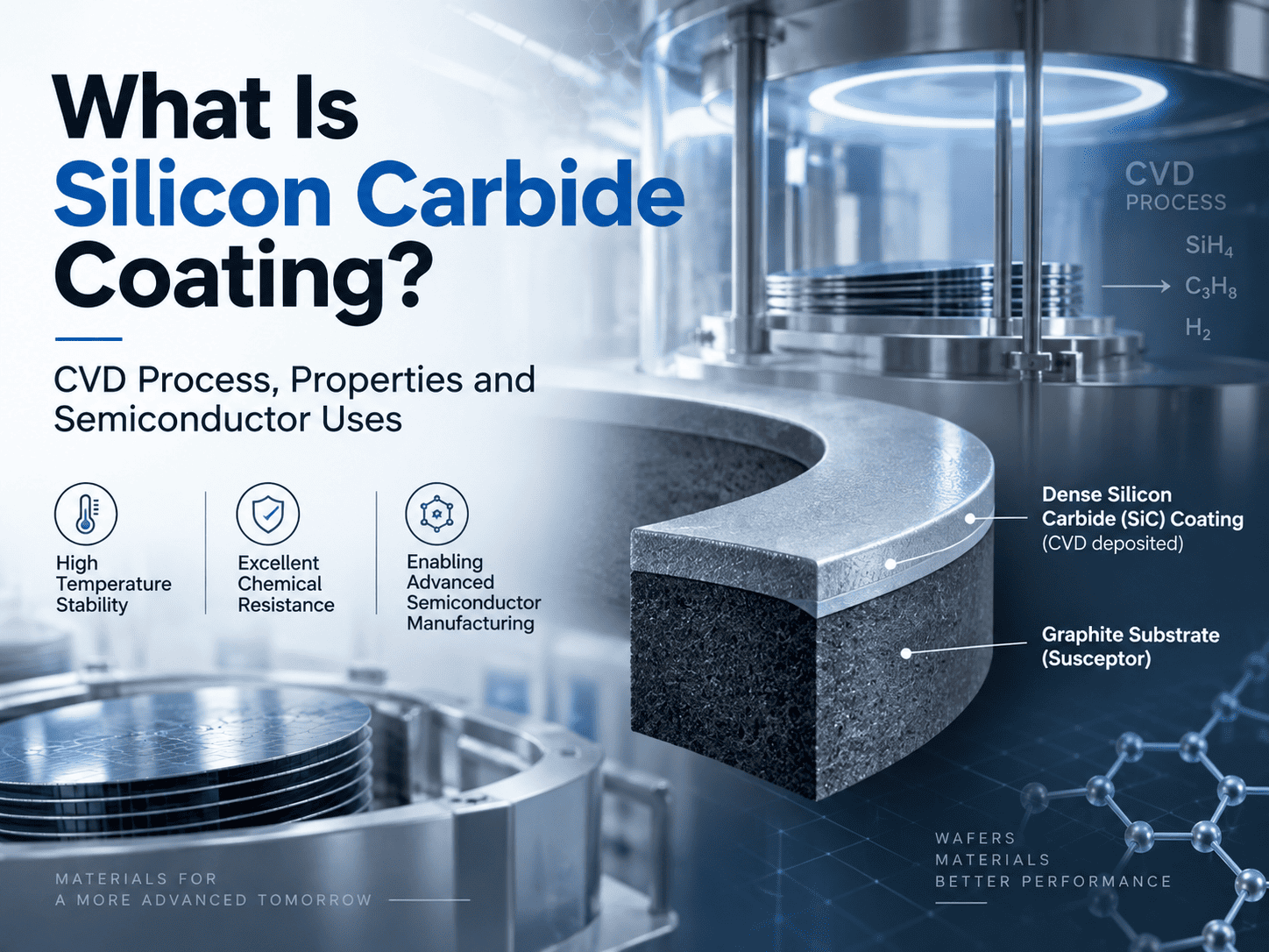 Lớp phủ silicon cacbua là gì? Quy trình CVD, tính chất và cách sử dụng chất bán dẫn